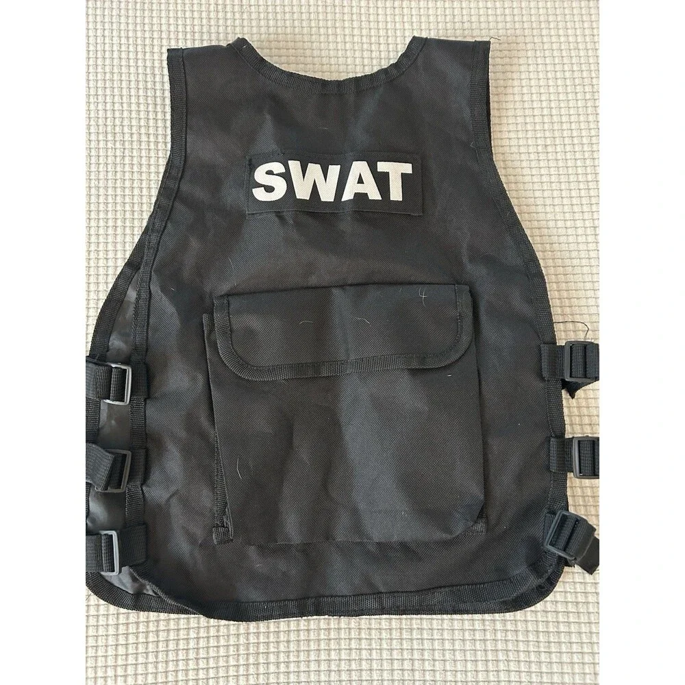 Swat Team Vest Costume Childs Small Dress up Size S/M Adjustable